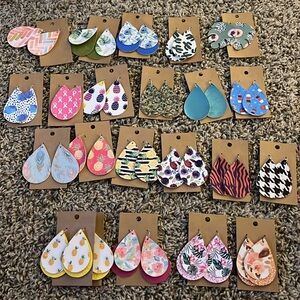 Brand New Faux Leather Earring Lot